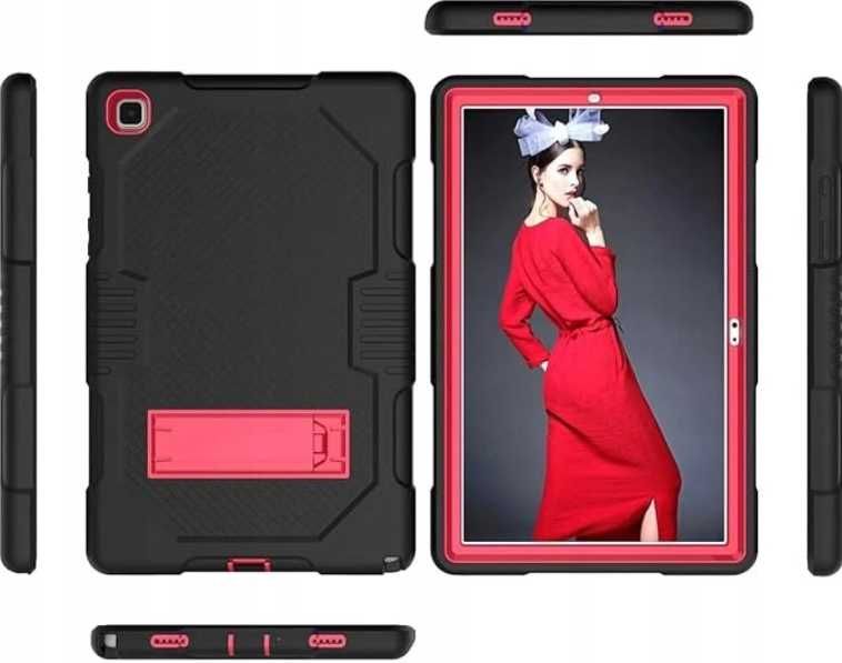 Etui Pancerne Tab A8 10.5 X200 czarno czerwone z podpórką