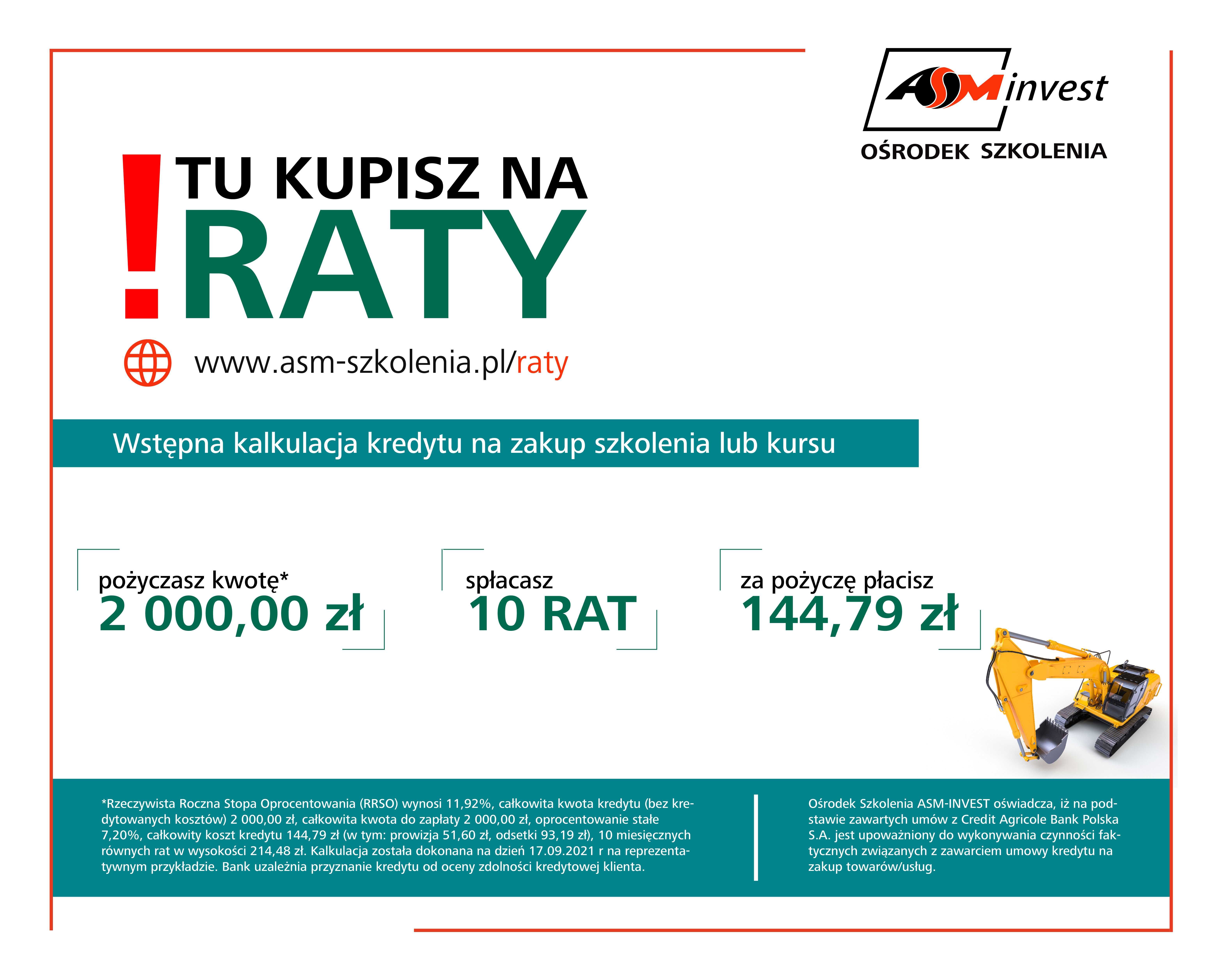 Kursy na operatora wózków jezdniowych, teleskopowych, żurawi, HDS