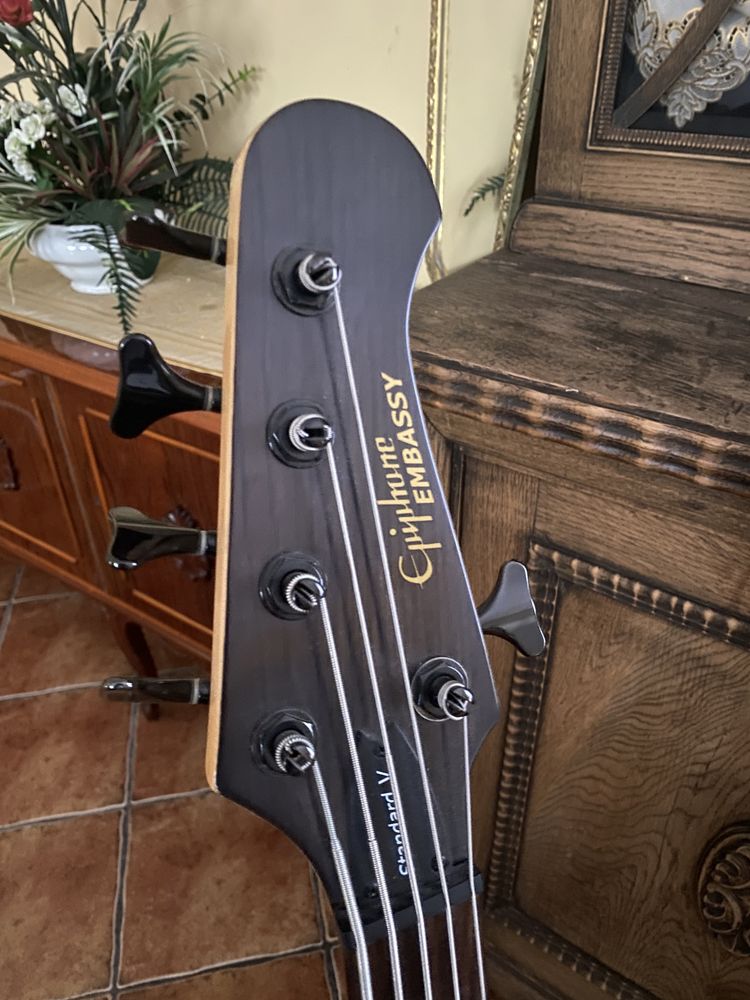 Gitara basowa Epiphone Embassy Standard V pięciostrunowa jesion bagien