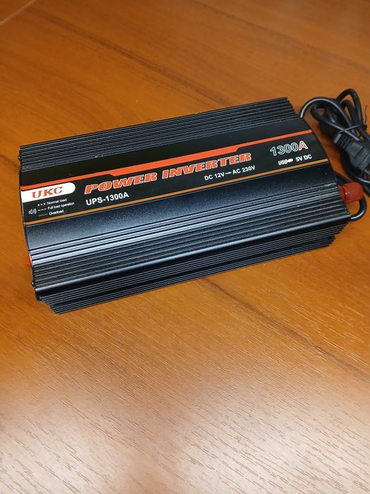 Інвертор 12V-220V 1300W із зарядкою акумулятора, не робочий