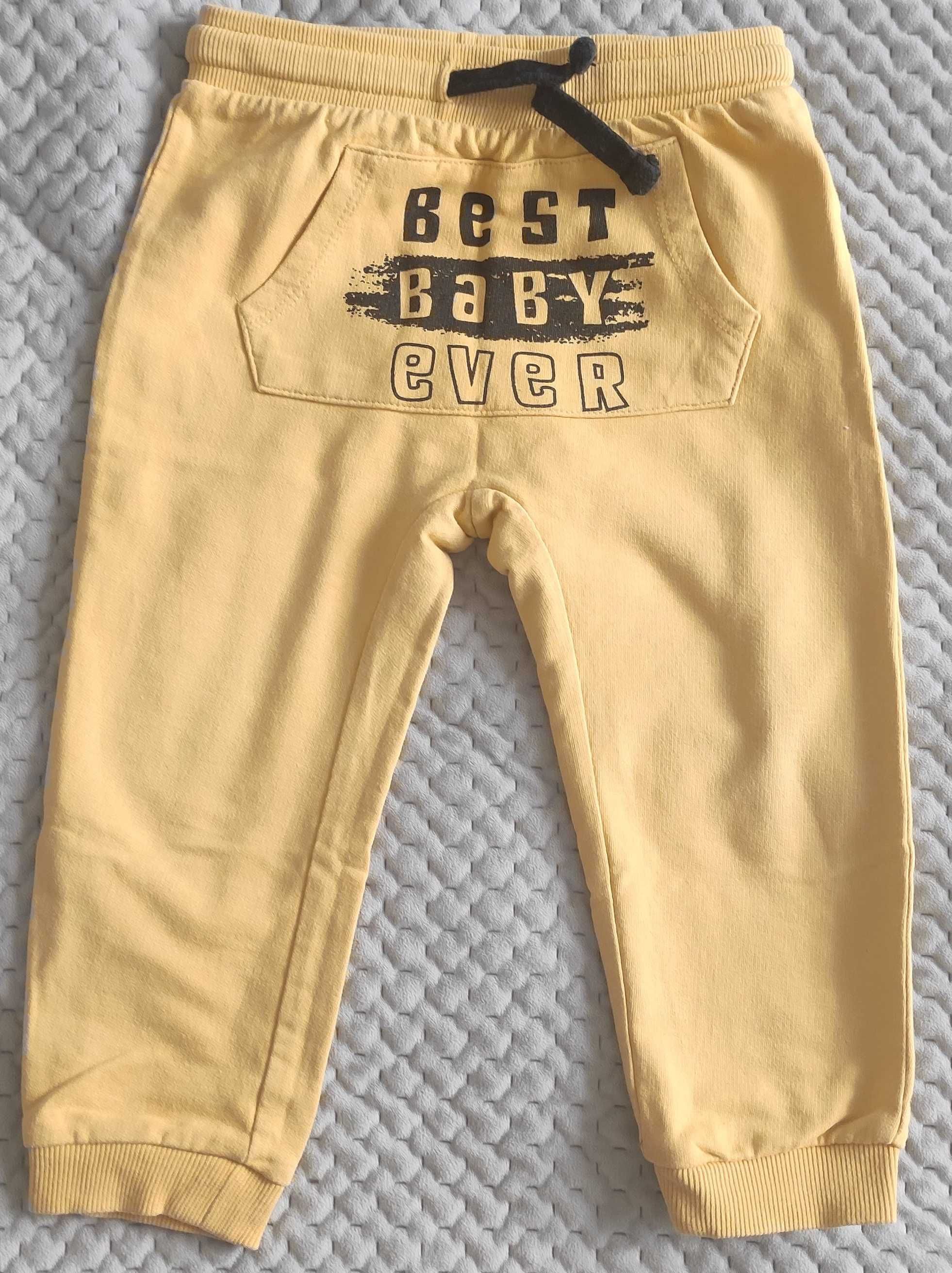 So Cute śliczne żółte niemowlęce spodnie r. 92