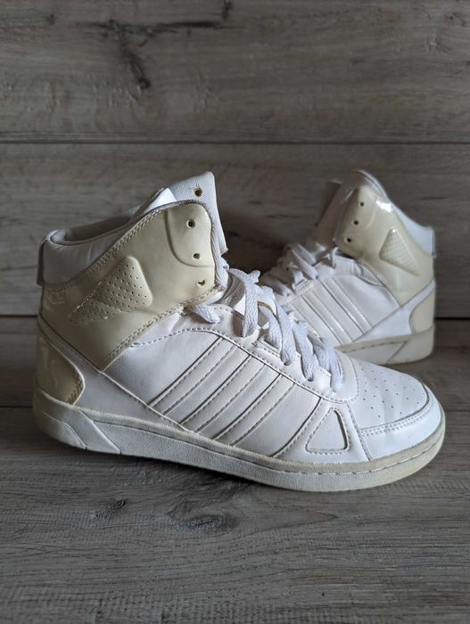 Кроссовки белые Adidas Адидас hoops team 40 р 26 см хай-топы