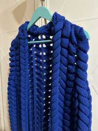 Пальто,Кардиган синий в стиле  Lalo, «шиншилла», азиатский колосок
