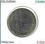 Eslovénia - - - 3 Euros - 2022 - - - Matija Jama - - - Moeda