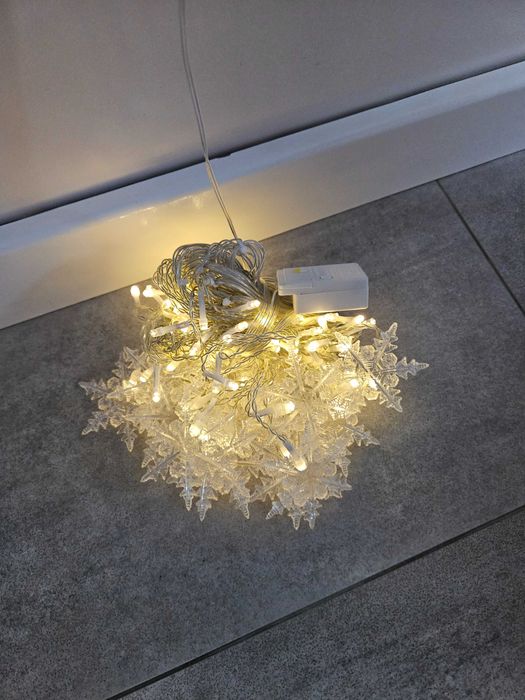 kurtyna świetlna LED płatki śniegu 3,5mx0,8