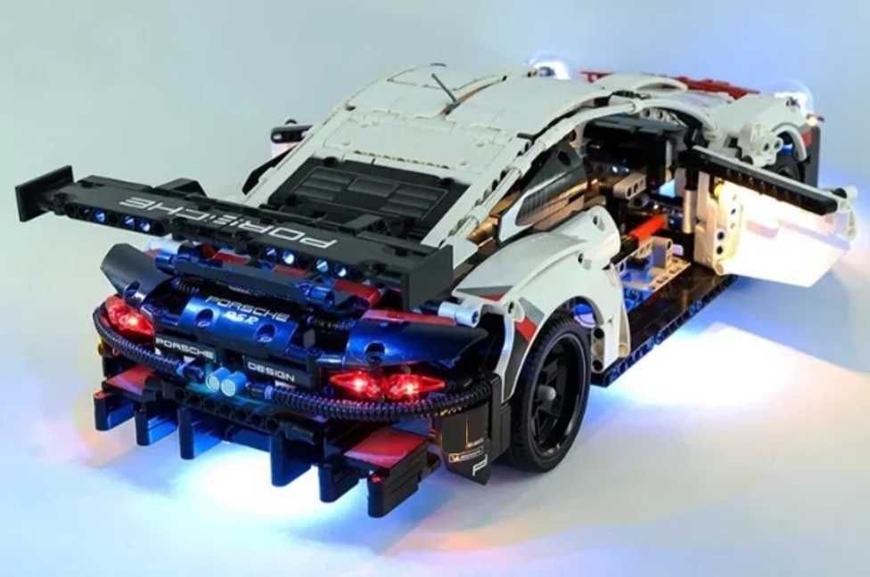 Klocki Lepin jak Lego Technic 42096 Porsche 911 RSR (2020) światła LED