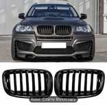 Black Czane Nerki grill czarny połysk do BMW X5 X6 e71 (07–>13 rok)