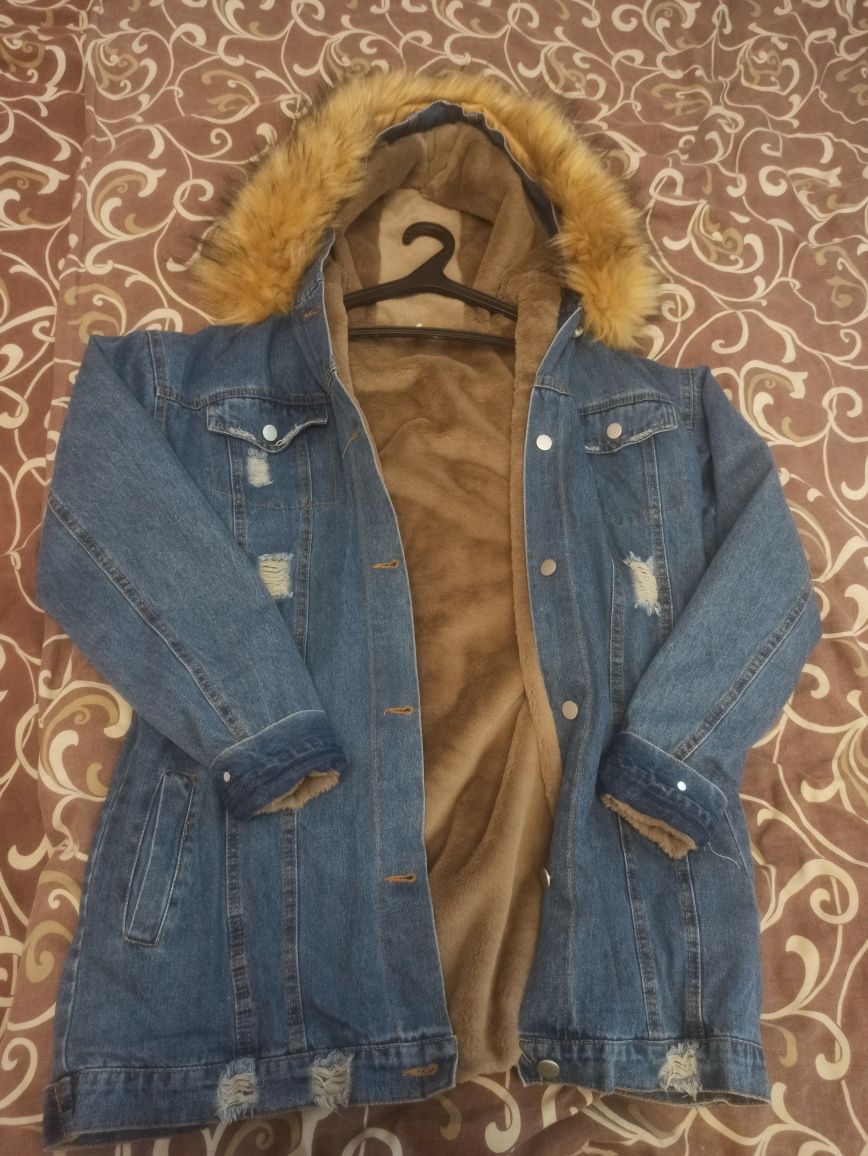 Женская зимняя куртка/джинсовая зимняя куртка