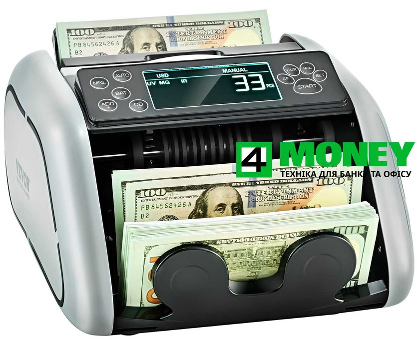 Счетная Машинка для подсчета Банкнот VEVOR Счетчик с проверкой валюты