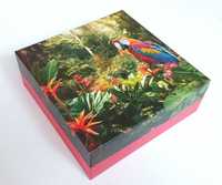 Pudełko ozdobne na prezent box po Pure Beauty wzór nr 7 papuga ara