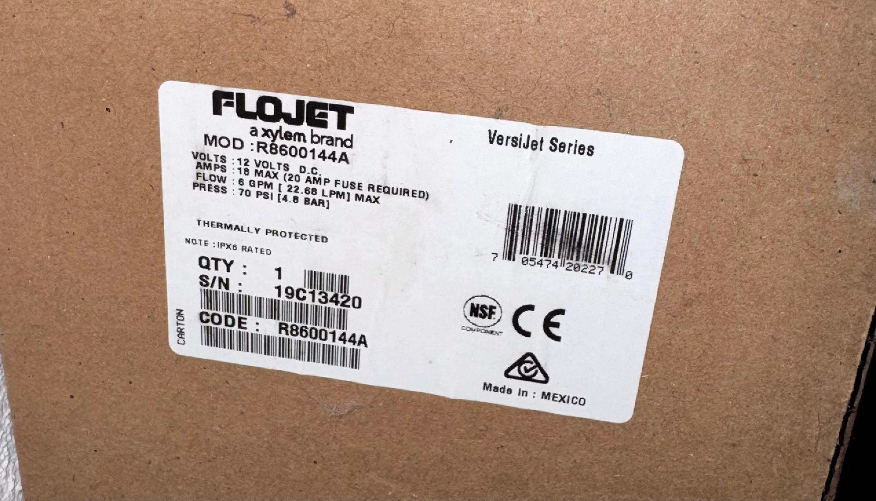 Bomba Alta Pressão 12 Volt. FLOJET (nova)