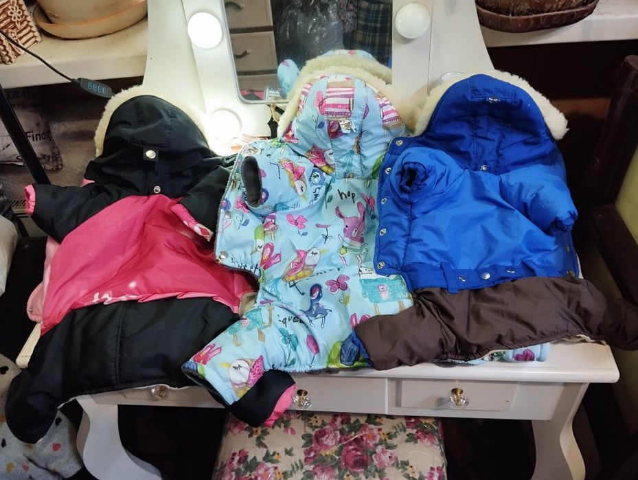 Теплый зимний комбинезон для собак мелких пород и кошек