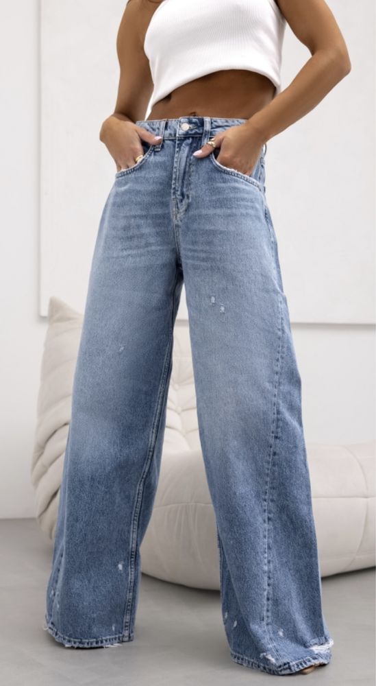 Spodnie jeansowe GRACE z szeroką nogawką Cocomore  M L XL