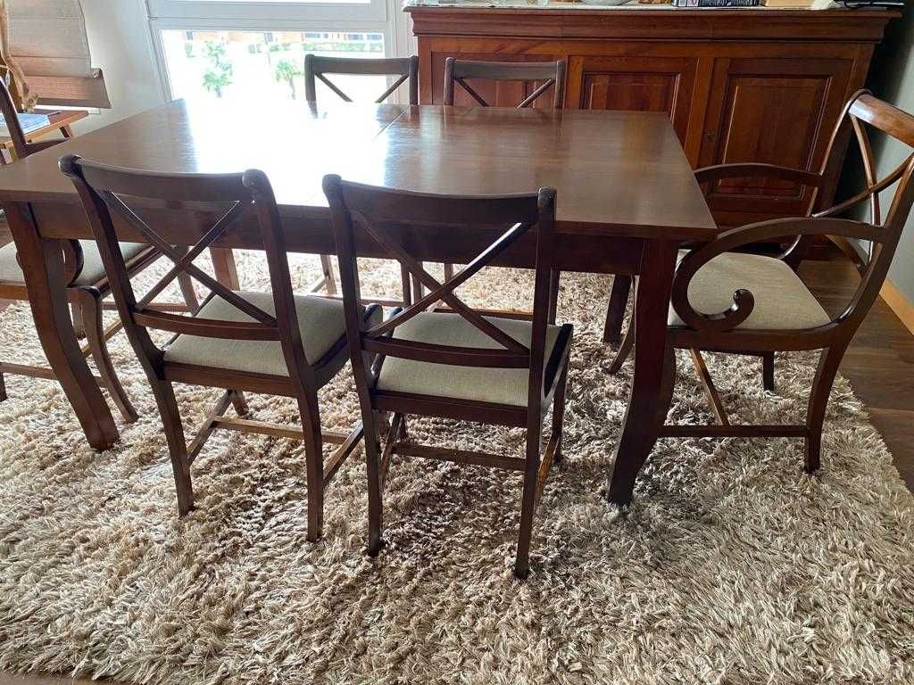 Conjunto de mesa de sala de jantar com 8 cadeiras