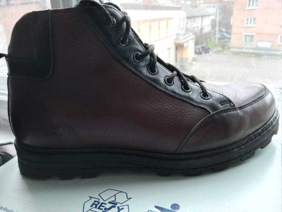 Чоловічі черевики зимові чоботи шкіряні коричневі утеплені