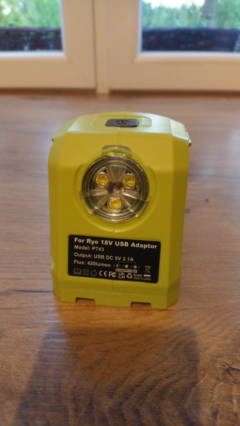 Ryobi One+ lampa led adapter ładowarka USB nowy.