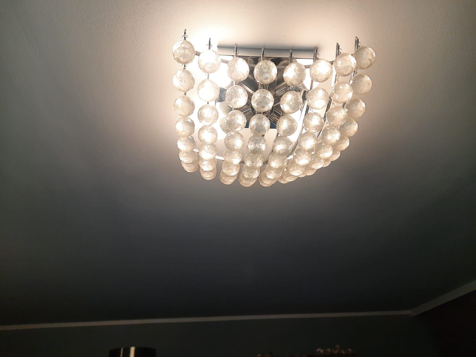 Lampa plafon z kryształkami