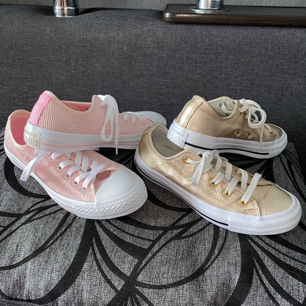Макосини кеди Converse рожеві р-р 39 та золоті 36,5