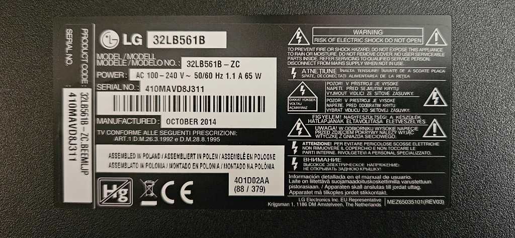 Telewizor LG 32LB561B LED 32