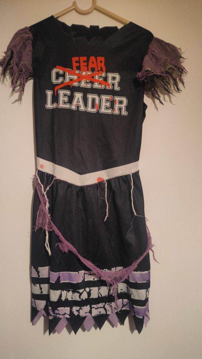 Sukienka zombie cheerleaderka strój na halloween 10-12 lat