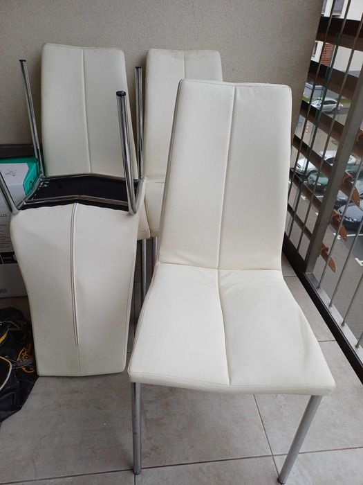 Krzesła z obiciem derma 4szt