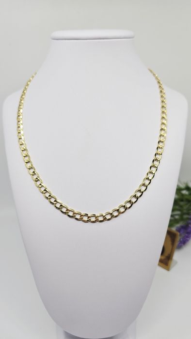 Złoty łańcuszek splot pancerka dmuchany próba 585 14k