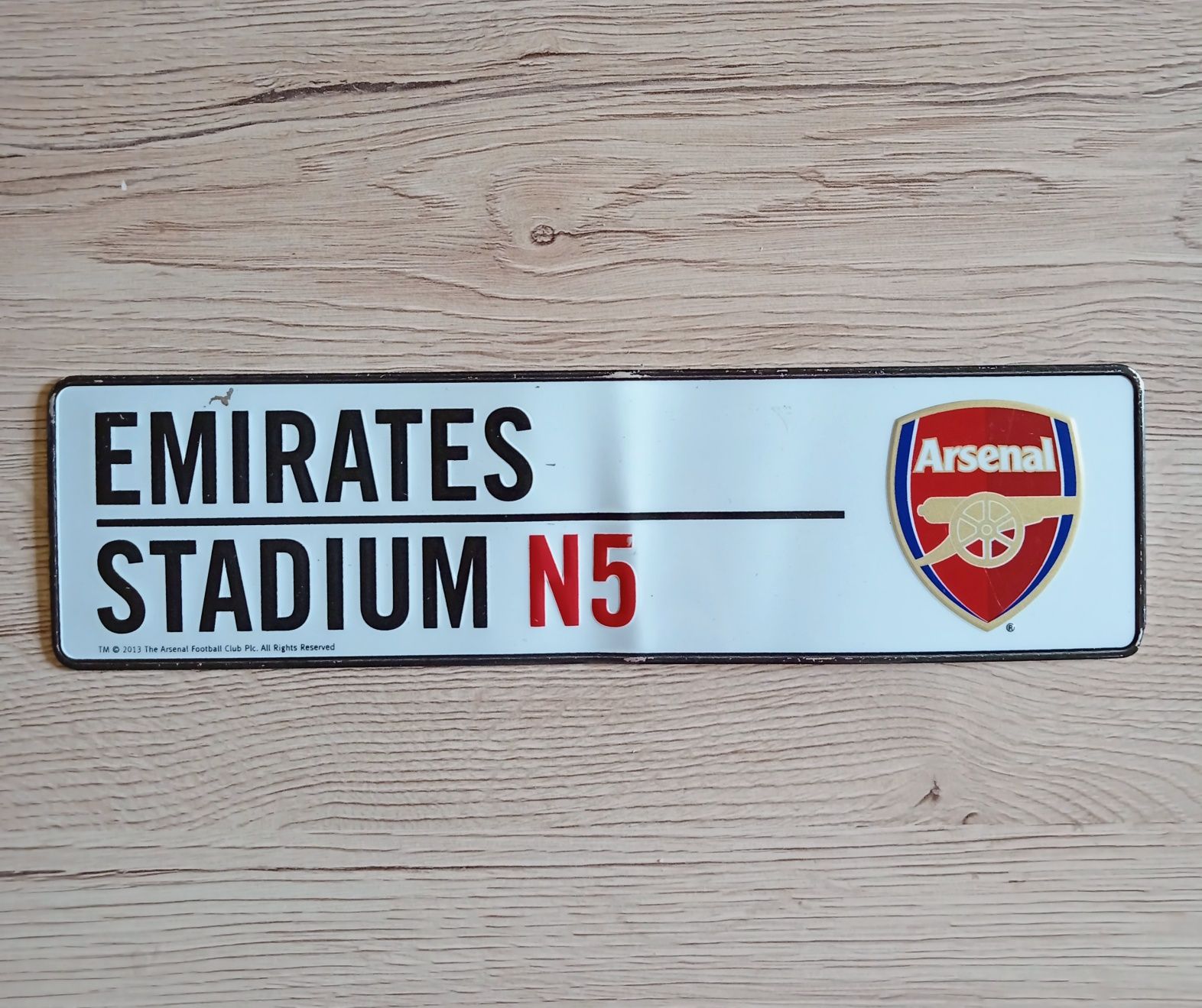 Klub piłkarski Arsenal tabliczka magnes znak drogowy