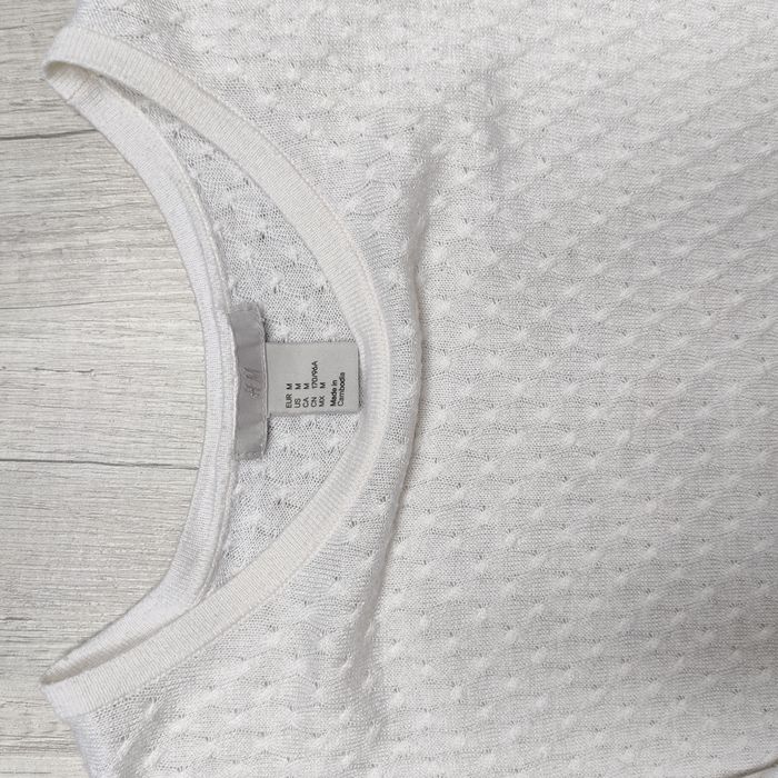 Kremowy sweterek damski z rękawem 3/4, sweter, H&M, rozmiar M / 38