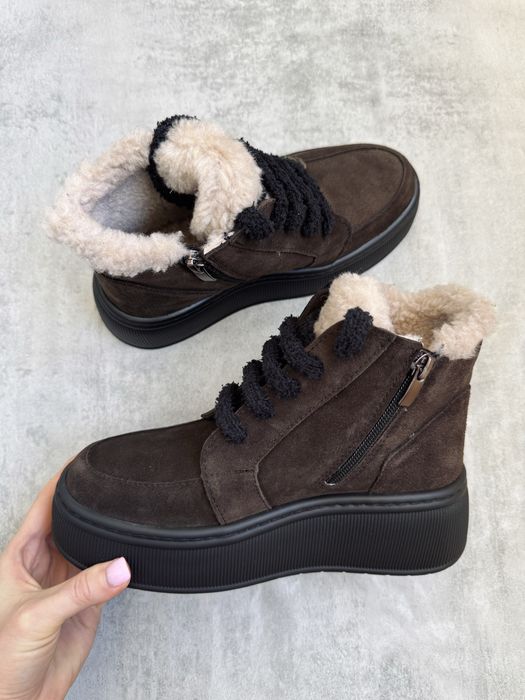 Зимові хайтопи черевики натуральний замш