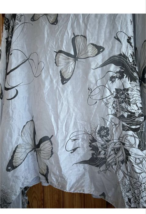 Шовкова легка блуза туніка в метелики 100 шовк для вагітних італія