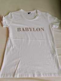 Bluzka damska z napisem Babilon bawełna