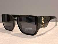 YSL czarne nowe damskie okulary przeciwsłoneczne złote logo filtr UV