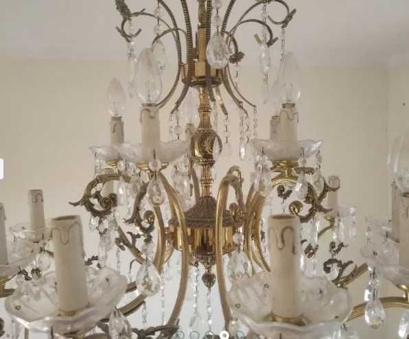 Candeeiro Lustre de Cristal | Candelabro Cristal Antigo