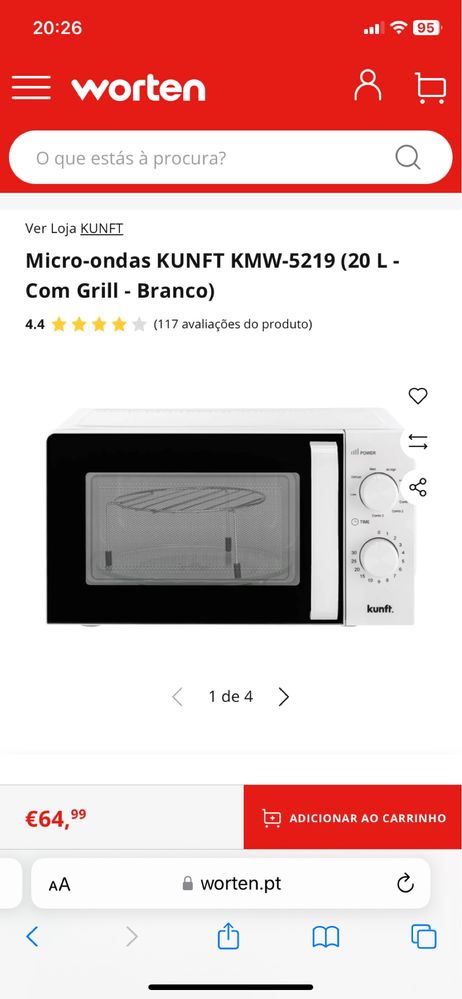 Microondas KUNFT com Grill