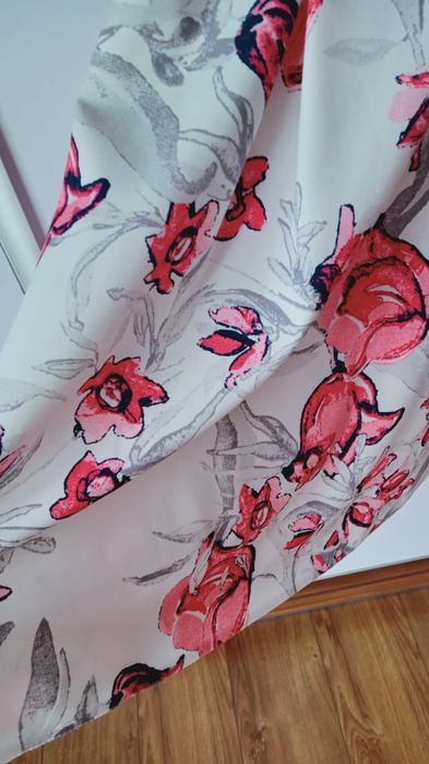 Sukienka okazyjna letnia kwiaty wizytowa komunia impreza rozkloszowana