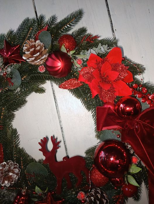 Wianek świąteczny Boże Narodzenie kolor czerwony