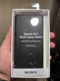 Etui Xperia XZ1 z klapka czarne gladkie nowe