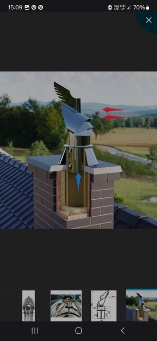 Nasada kominowa dragon strażak fi 200 na komin ceramiczny rotowent