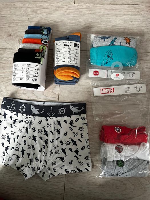 Nowe majtki skarpetki 27-30 bokserki 110/116