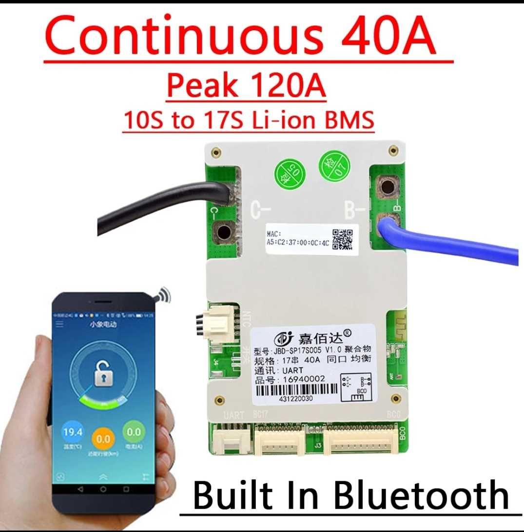 JBD smart BMS 40A 10-17S