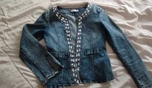 Jaqueta Jeans Feminina com pedraria