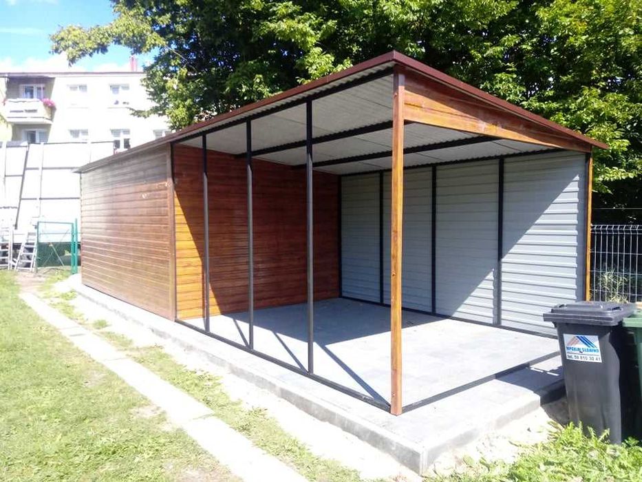 3x5 garaż blaszany z wiatą. Blaszak , wiata - różne rozmiary i kolory