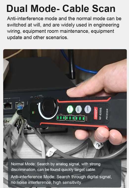 Noyafa NF-8209S мережевий кабельний тестер, інтернет RJ-45, трасошукач