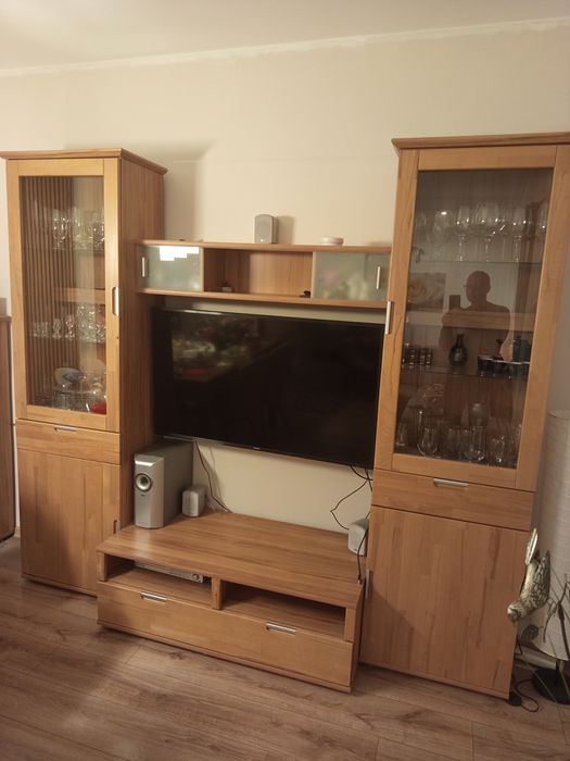 Zestaw mebli do salonu pokoju,  witryny fronty z drewna