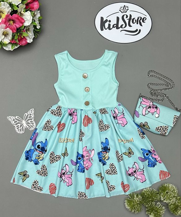 Sukienka dla dziewczynki z torebką Stitch 98/104 WYPRZEDAŻ