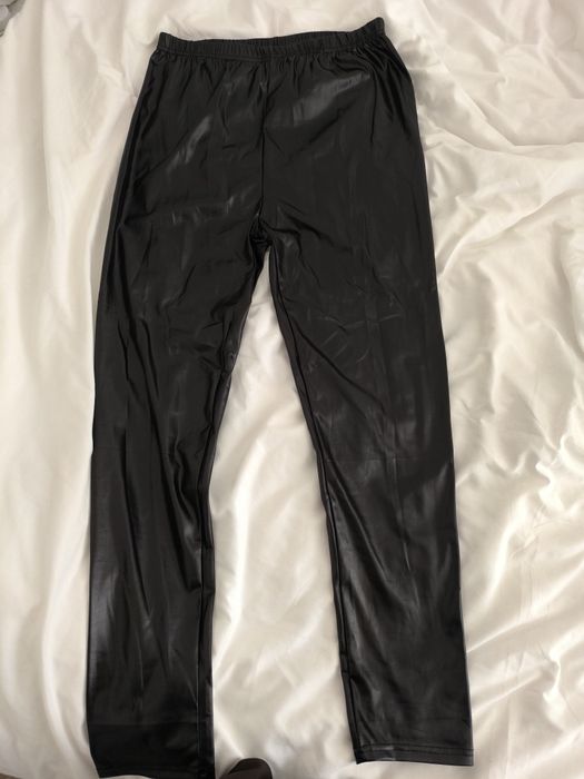 Legginsy plus size połysk, a'la skóra 5xl/6xl