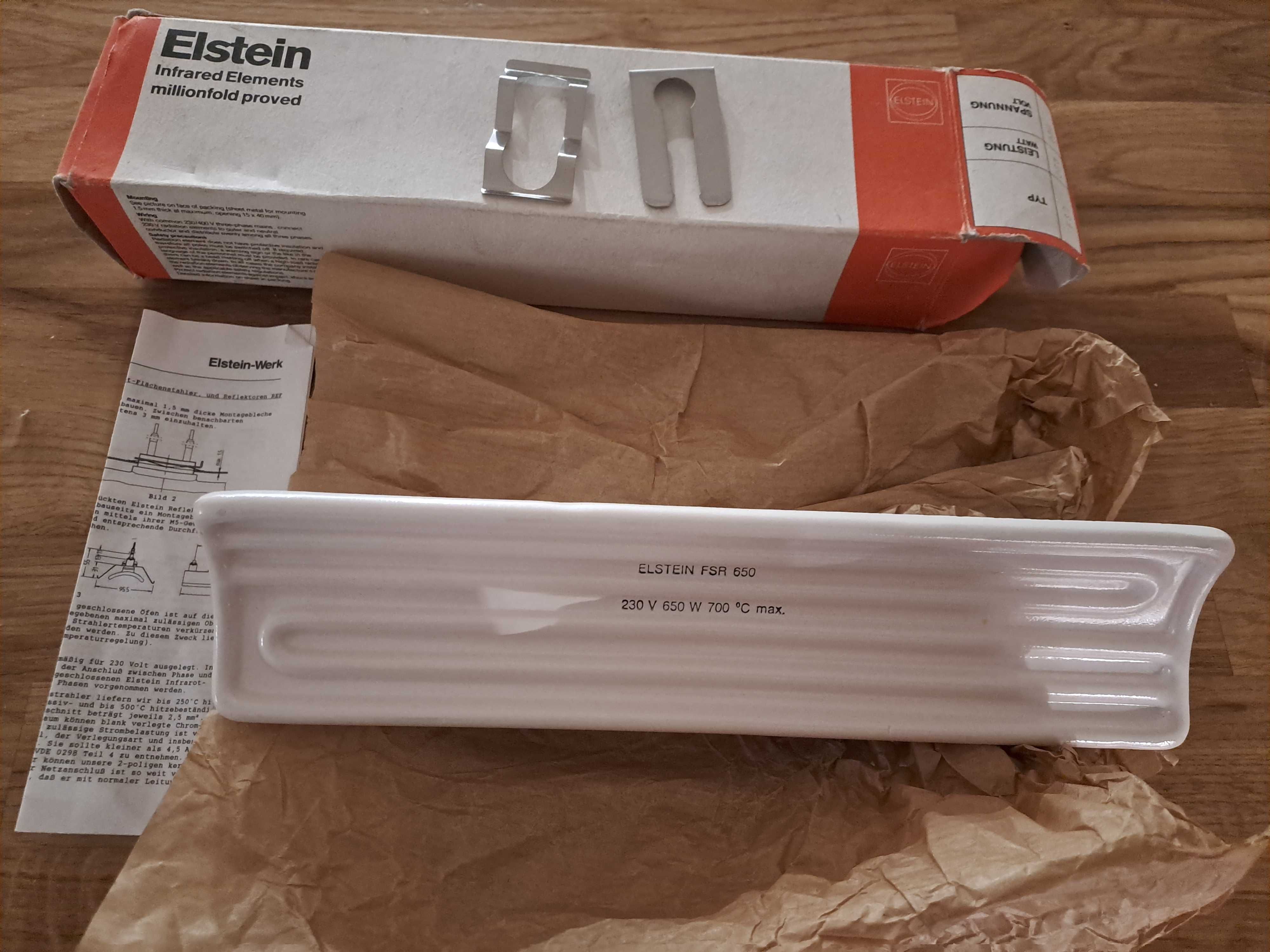 Grzałka promiennik ciepła Elstein 650 Watt 230V