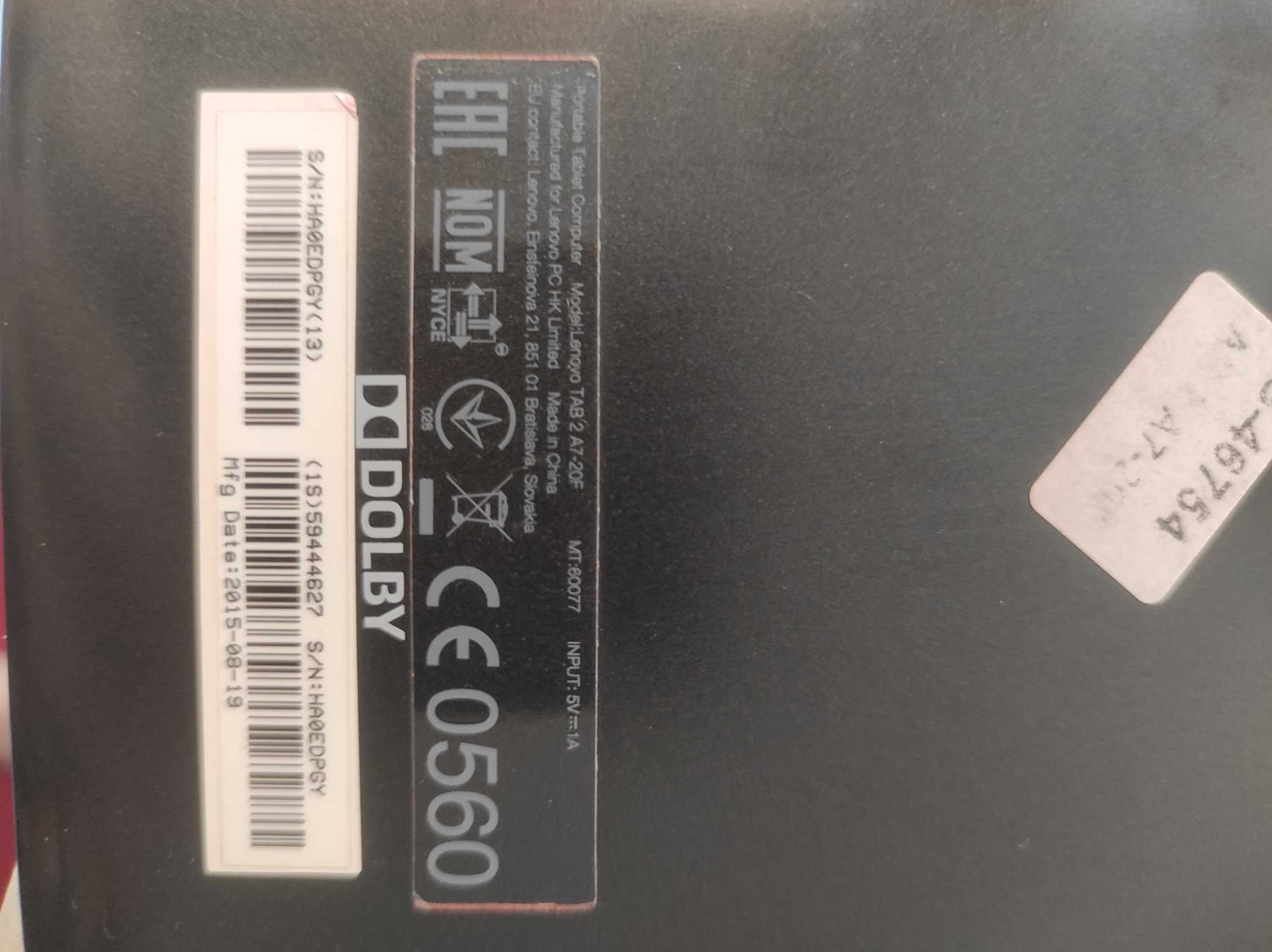 Продам планшет Lenovo TAB 2A7-20aF б/у