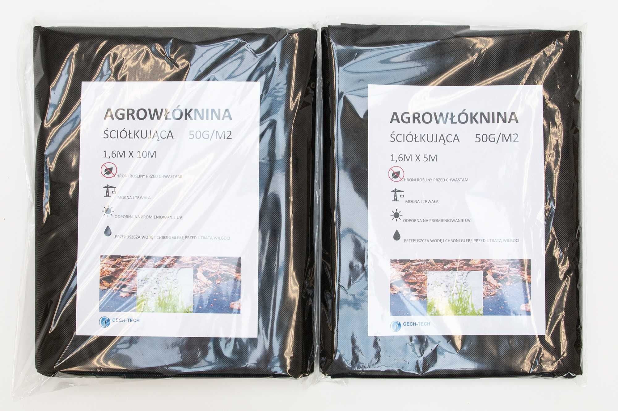 Agrowłóknina czarna ściółkująca 1,6m/10m - 50g/m2 CZARNA