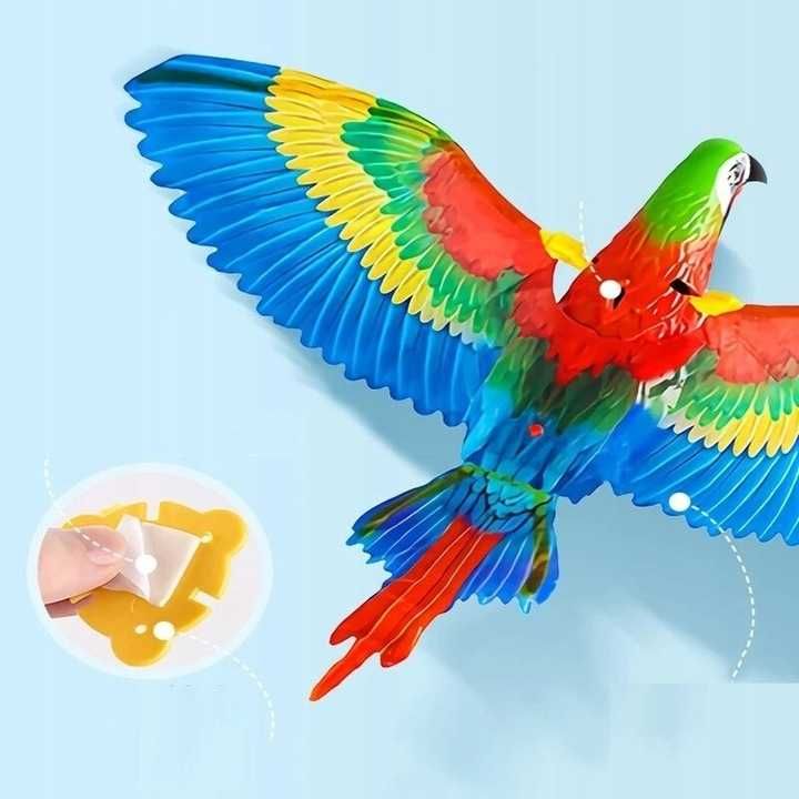 ZABAWKA latający ptak orzeł papuga - interaktywna elektryczna DLA KOTA